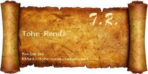 Tohr René névjegykártya